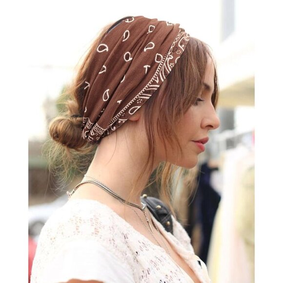 Wide Women Headbands Elastic Boho Hairbands Large Knot Sport Scarf main image 5